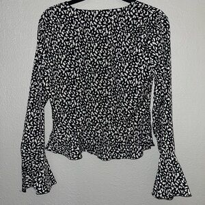 Missguided Black and White Patterned Blouse
